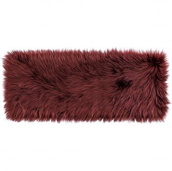 Runner rettangolare in pelliccia sintetica 30x80 cm bordeaux