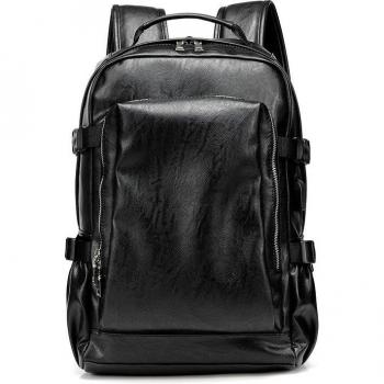 Waterproof PU Leather Laptop Backpack for 14-inch Devices