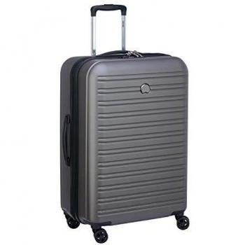 Valise trolley rigide Delsey Segur 2.0 70 cm Gris avec 4 doubles roues, dimensions 62x45x29.5 cm, capacité de 82 litres