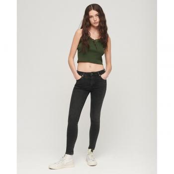 Jeans skinny femme Superdry Vintage en coton bio taille mi-haute Noir Taille: 28/30