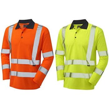 Leo EcoViz Swimbridge Men’s Orange Hi‑Vis Polo Shirt XL with CL 3 rating