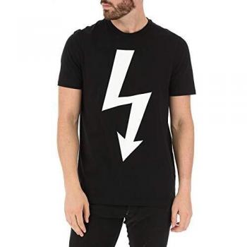 Neil Barrett Men's Black T-Shirt featuring Printed Logo in Slim Fit (M)