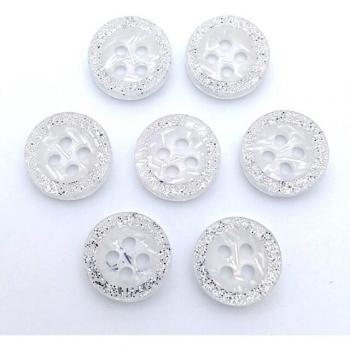 Botones de resina con borde dorado, 4 agujeros, 11,5mm, 50 piezas