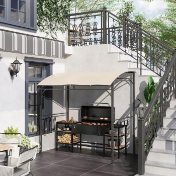 Garden Outdoor Patio Metal Wall BBQ Grill Gazebo