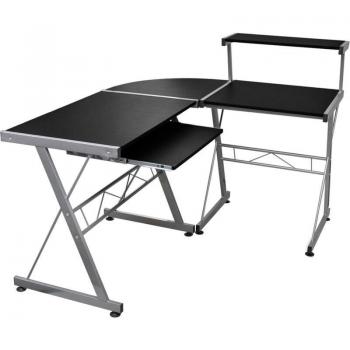 Mobilier Prolenta – Bureau d'angle noir 132×112×99 cm