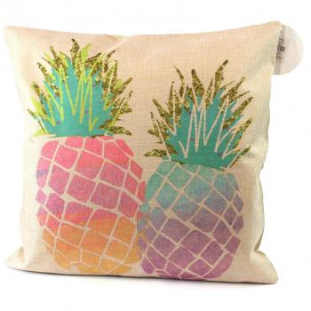 Weiches Ananas-Lama-Kissen – 43 × 43 cm