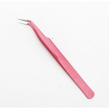 Herramienta de belleza para extensiones de pestañas en acero inoxidable rojo