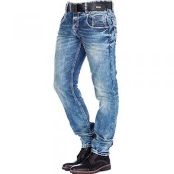 CIPO & BAXX Herren Jeans Regular-fit Gr. 32, Länge 34, hellblau