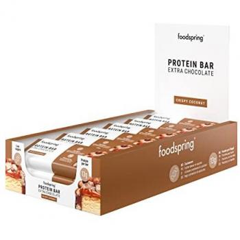 Foodspring Protein Bar Extra Chocolate 12 x 45g Crispy Coconut Proteinreich