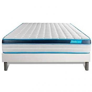 Sommier kit blanc avec matelas 180x200 Bodyfit mémoire de forme