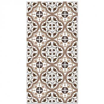 Alfombra cocina vinilo flor marrón 80x200 cm
