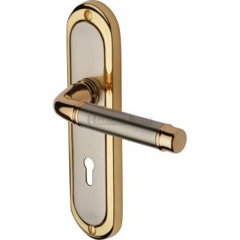 Brass Saturn Bathroom Door Handle, Jupiter Split Pattern, Height: 18.9 cm, Width: 4.8 cm