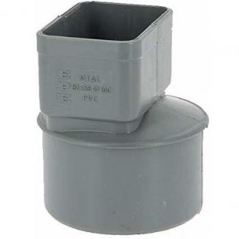 Manchon PVC Ø100 tube alu 82x56mm gris