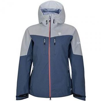 Dare 2b Damen Surfiest Kapuzenjacke, Wasserdicht und Atmungsaktiv, Meteor Grau/Argent Grau, 42