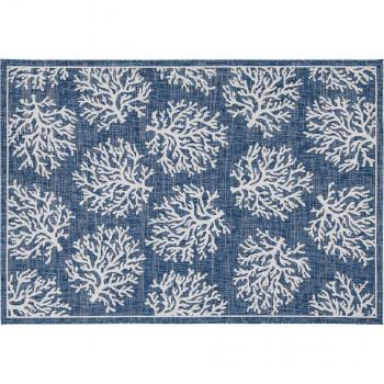 Tappeto blu 280x200 cm coralli