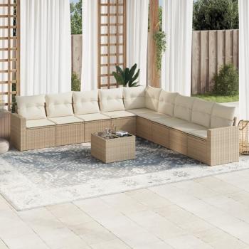 Décoration salon Torana : coussins beige en résine tressée (10)