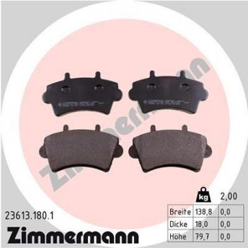 Brake Pad Set, disc brake 23613.180.1 Zimmermann 236131801