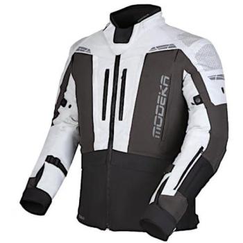 Veste textile de moto Modeka Hydron imperméable Noir-Gris S