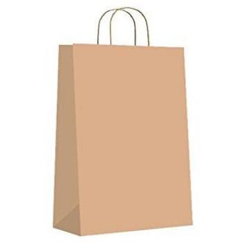 Bolsa de papel kraft con asas marrón 27x12x37 cm