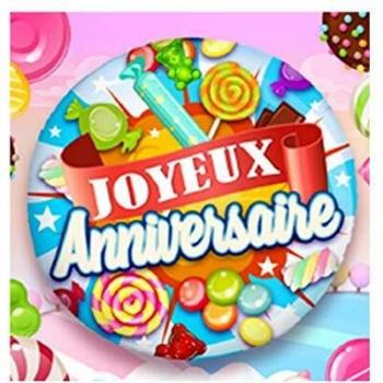 Ballon Joyeux Anniversaire Bonbon Bleu 45CM