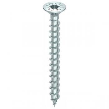 Vis HECO-Topix‑Plus Ø4,5×50 mm – Tête fraisée à poches – Filetage total T20 – Pack 200 – Bleu galvanisé