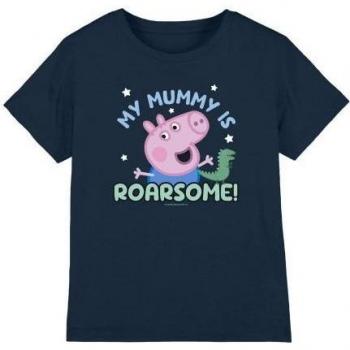 T‑shirt Peppa Pig Kids « My Mummy Is Roarsome » – George Pig (7–8 ans, couleur marine)