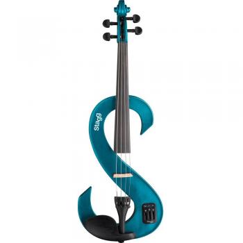Stagg S-Shaped Electric Violin Package Metallic Blue