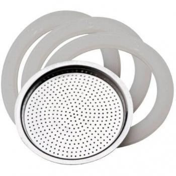 MOKA PEDRINI SET 3 PEZZI: GUARNIZIONE & FILTRO 6 TAZZE