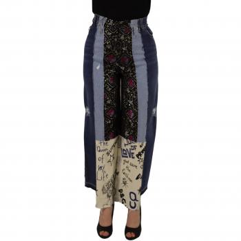 Dolce & Gabbana Colorful Patchwork Jeans – Wide Fit Broek voor Dames