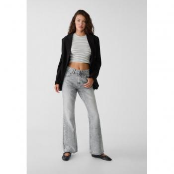 Bootcut Jeans Grigio Perla Stradivarius D72