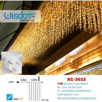 Decoración Luminosa de Navidad 100 LEDs Luz Cálida y Blanca XC-3033