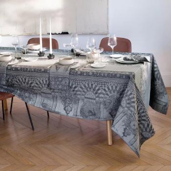 Nappe en coton gris antitache 174x364