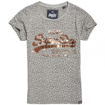 Superdry Damen Pullunder Vintage Logo AOP Burn Out Entr, Grau