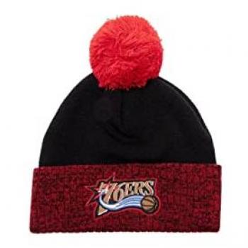 Mitchell & Ness Herren Mütze Two Tone Pom Philadelphia 76ers Schwarz