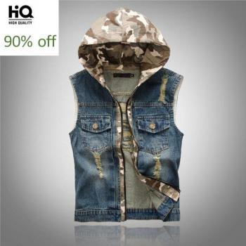 Abrigo de Denim Slim Fit con Capucha para Hombre