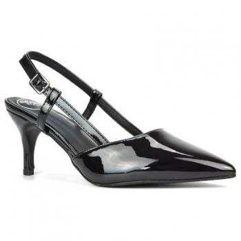 XY London Women’s Karla Mid‑Heel Stiletto Slingbacks (Black)