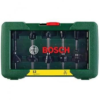 Bosch 2607019465 Kit fresatura Metallo temprato Lunghezza 223.5 mm Set di frese per metalli duri in scatola di plastica 12 pz. lunghezza 6,35 mm