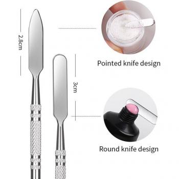 Cepillo Profesional para Uñas con Pincel de Doble Cara, Constructor de Gel UV y Removedor de Espátula
