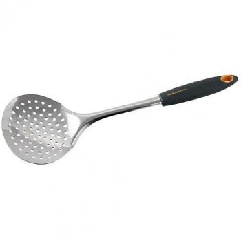 Espumadera FACKELMANN 34cm Soft, polipropileno, TPR, acero inox, color inox, naranja y gris. 1 ud