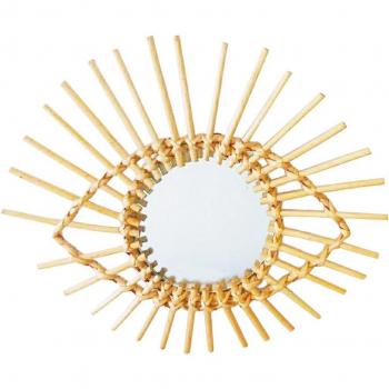 Nordic Bathroom Rattan Mirror