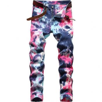 Jeans droits peints pour hommes