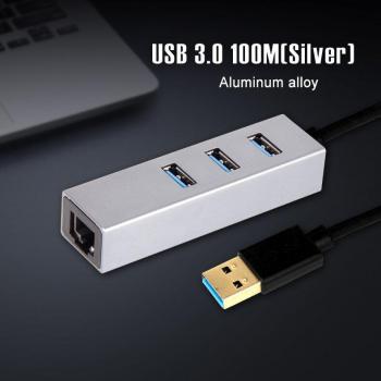 Adaptador de Red RJ45 con Hub USB 3.0