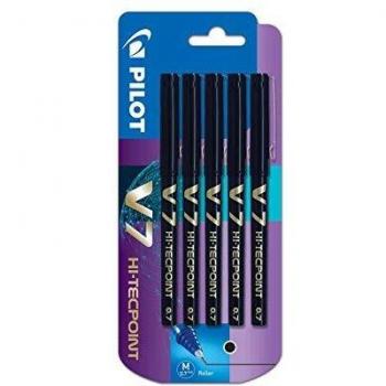 Pilot V7 Tinta Líquida Negra 0,7 mm (5 Unidades)