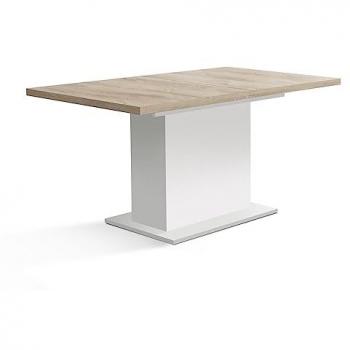 Table Leane 160-200 cm (blanc mat + design bois clair)