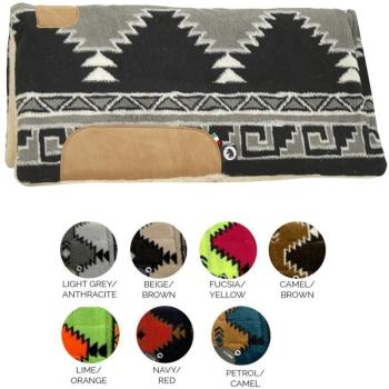 Selle Navajo Vert Citron et Orange avec Renforts en Daim
