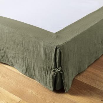 Housse de protection sommier 140x190 cm Gaze de coton Romarin