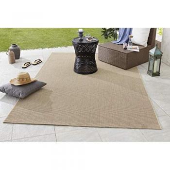 Northrugs Match Outdoor-Teppich Beige Braun 120 cm × 80 cm – Wetterfestes Flachgewebe
