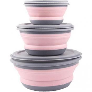 3-Pack Silicone Folding Salad Bowls