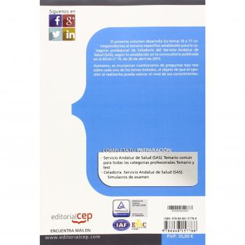 Celador. Servicio Andaluz de Salud (SAS). Temario específico y test