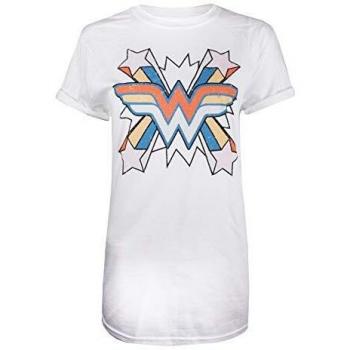 Camiseta DC Comics WW Burst para Mujer, Blanco, Talla S